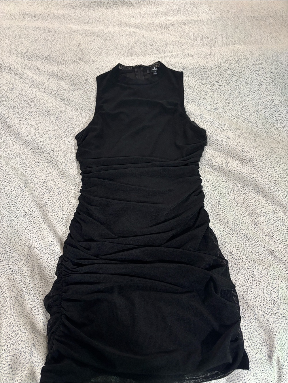 Lulu’s Sleeveless Black Ruched Bodycon Dress - Size M